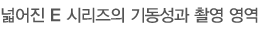넓어진 E 시리즈의 기동성과 촬영 영역